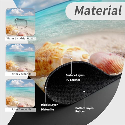 Faucet Fast Absorbent Pad - Yellow Starfish Shells On The Beach Drying Pad, Suitable For Kitchen, Bathroom, Island And Other Scenes - color: Yellow starfish shells on the beach