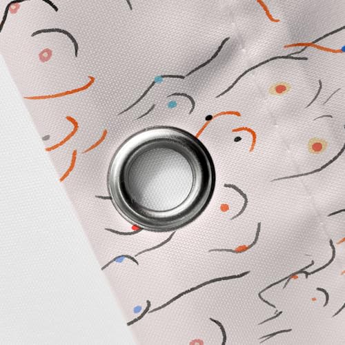 JAWO Fun Boobs Shower Curtain,Funny Shower Curtains, Pink Nude Female Body Hilarious Art Fabric Bathtub Curtains Set Accessories,Cute Boob Women Female Body Abstract Bathroom Curtain with Hook - color: Pink, size: 54"W x 70"L (Pack of 1)