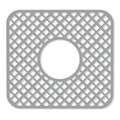 2 Pack Silicone Sink Protector for Kitchen Sink, Trellis Pattern 12 x 11" Sink Grid Mat Silicone Protectors, Center Drain, Gray - color: Gray