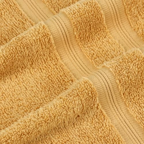 Superior Cotton Bath Towel Set, Daily Use, Bathroom, Guest Room, Bath, Shower, Pool, Body, Home Essentials, Quality Soft Plush Absorbent Towels, Zero Twist, Smart Dry Collection, Set of 4, Gold - color: Gold, size: 4PC Bath Towel