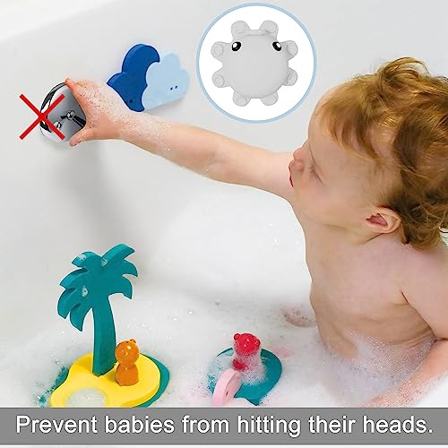 Abalter Bathtub Overflow Drain Cover Tub - Silicone Bathroom Cover, Bath Spa Accessories, Adds Inches of Water for Deeper&Warmer Bath，Grey Gray (ABCVXZY-Grey) - color: Gray