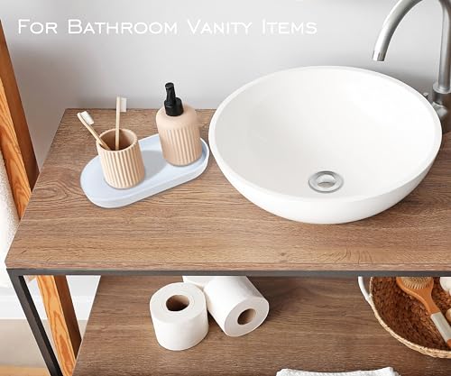 White Small Tray (10 inch), Oval Tray | Small Serving Tray for Countertop Organizer, Coffee Accessory , Soap, Perfume, Bathtub Bathroom Vanity Items - color: White, size: 10.2" x 5.5" x 1.1"