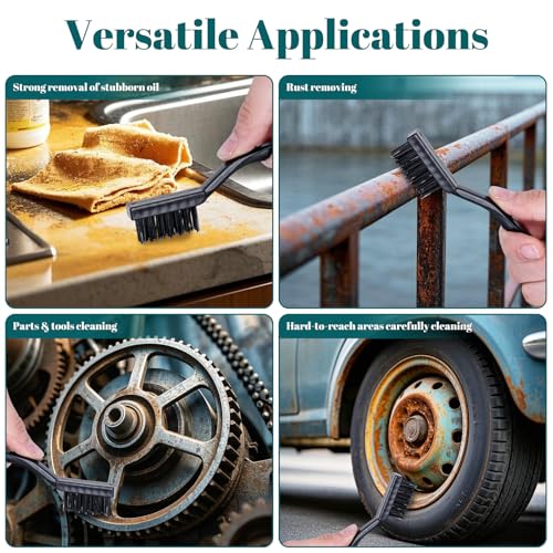 15 PCS Mini Nylon Brush Set，Masonry Brush Nylon Bristle | for Cleaning Welding Slag and Rust，Curved Handle Brush (Nylon, 15) - style: Nylon