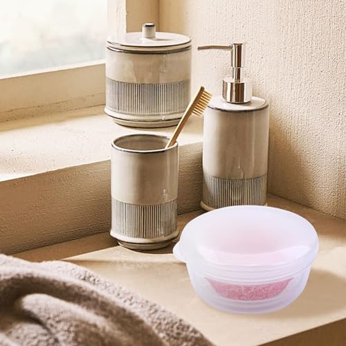 Travel Soap Container, Round Soap Case with Cover, Portable Bar Soap Holder | Leakproof Shampoo Bar Holder with Drainage Tray for Shower, Bathroom, Travel, Camp (Transparent White) - color: Transparent White