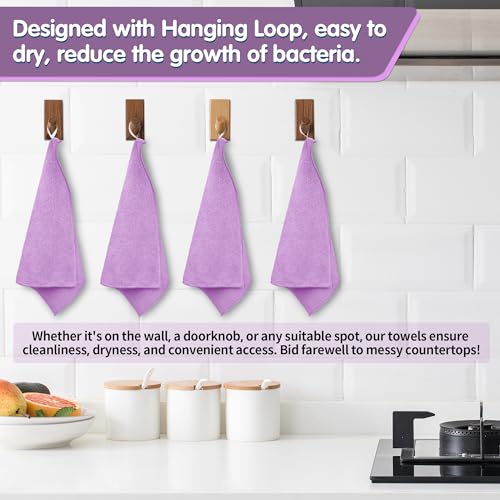 20 Pack Purple Microfiber Cleaning Cloth, Lint-Free Car Wash Towels, All-Purpose Absorbent Cleaning Rags for Housekeeping, Dust Cloth for Office, Mechanic, Automotive - color: Purple