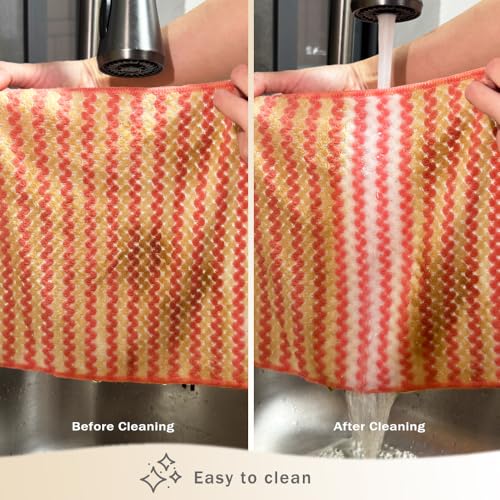 Dish Towels, Coral Velvet Microfiber Cleaning Cloths, Super Absorbent & Fast Drying, Reusable Lint Free Dishcloths for Kitchen, Washing Dishes (12, X Large Mixing) - color: X Large Mixing