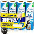 PetLovers 6.3" Extra Sticky Lint Roller 4 Pack of Large Refills Only - No Handle Included - 90 Sheets Per Refill 360 Sheets Total 4 Pack - size: 4 Pack Large Lint Roller Refills