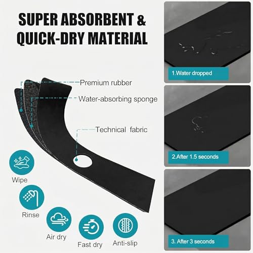 Cuttable Kitchen Sink Faucet Mat: 24"Lx5.5"W Splash Guard with Center Hole | Customizable Absorbent Non-slip Fabric Rubber Mat, Cut to Fit 2,3,4 Holes Irregular Sink with Soap Dispenser Air Gap - size: 24''Lx5.5''W