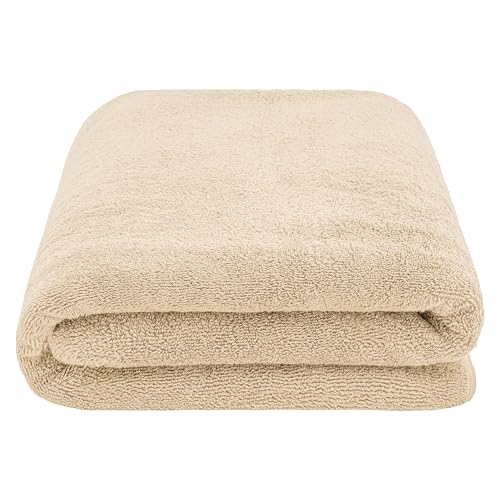 Cotton Paradise 100% Cotton Turkish Towel, Soft Absorbent Quick Dry, 40x80 Oversized Bath Sheet Towel, Beige - color: Beige, size: 1 PC 40x80"