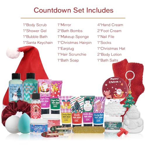 Beauty Advent Calendar 2025 for Adults Women & Teen Girls, 24 Days Bath and Body Christmas Gifts Sets for Women, Spa Gift Baskets for Her, Skincare Beauty Gifts Box Kit