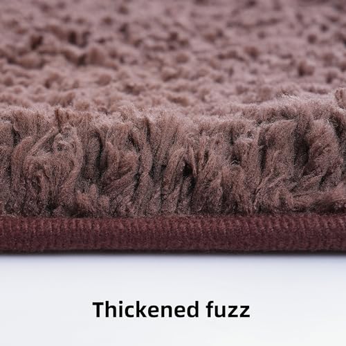3 Pieces Luxury Bathroom Rug Set with U-Shaped Toilet Rug, Non-Slip Rubber Bottom, Thick Microfiber Fluffy Plush, Water absorption, Quick Dry, Ultra Soft, Bath Mats for Bathroom, Tub(Chocolate) - color: Chocolate