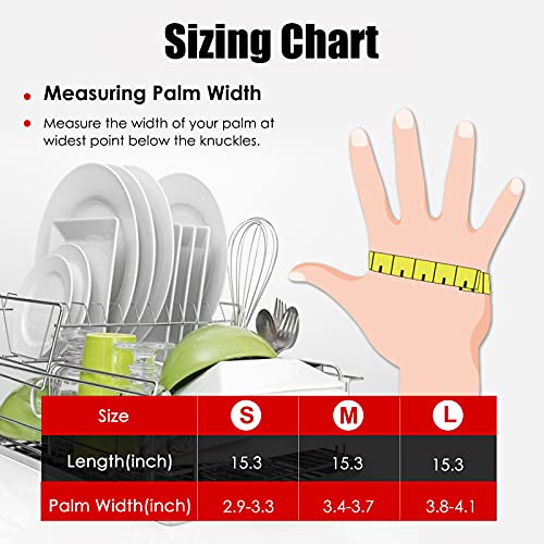 Rubber cleaning gloves 1 or 3 Pairs for kitchen,Cotton Lining,Dishwashing gloves long with lined,Reuseable. - size: Medium (Pack of 1), style: 1