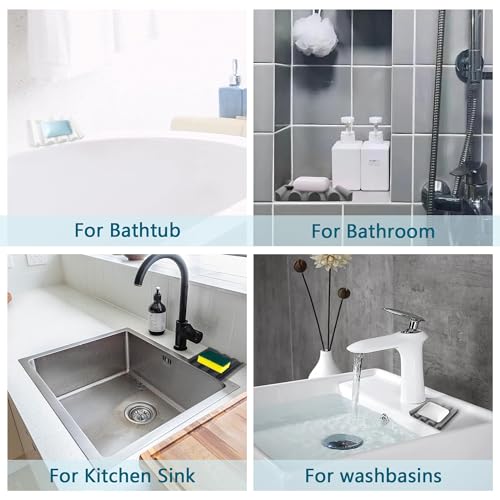 Silicone Soap Dish,Self Draining Soap Holder Perfect for Shower,Bathroom Sink,Kitchen Sink & Travel,Non-Slip Bar Soap Holder Extend Soap Life,Keep Soap Bars Dry & Easy Cleaning (White+Black)-2Pcs - color: (White+black)-2pcs