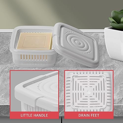 Sqaure Soap Holder 2 Pack Travel Soap Container with Lid, Portable Bar Soap Case, Leakproof Soap Box with Perforations, Soap Dishes for Traveling, Camping, Gym - size: Set of 2