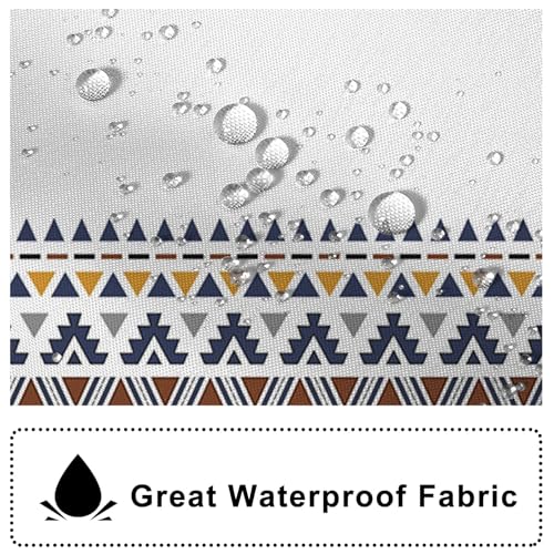 AOFOTO White Boho Shower Curtain with Black Tassel Chic Triangle and Geometric Waterproof Shower Curtain Modern Minimalist Bath Curtain Family Bathtub Bathroom Home Decor with Hooks 36x72 Inch - color: Black White, size: 36"W x 72"L (Pack of 1)