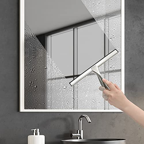 Hiware All-Purpose Shower Squeegee for Shower Doors, Bathroom, Window and Car Glass - Stainless Steel, 10 Inches - color: Silver, size: 10-Inch