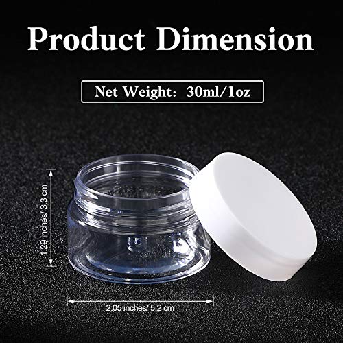 Patelai 4 Pieces Round Wide-mouth Leak Proof Plastic Container Jars with Lids for Travel Storage Makeup Beauty Products Face Creams Oils Salves Ointments DIY Making(1 Ounce,White) - color: White, size: 1 Ounce