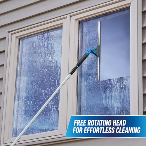 Unger 18-inch Professional Grip Swivel Squeegee – Professional Grade Window Squeegee for the Home, Large Squeegee for Glass Window Cleaning
