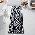Uphome Black Long Bathroom Rug Boho Tribal Bathroom Runner Western Non-Slip Washable Bath Mat Fluffy Soft Absorbent Farmhouse Aztec Floor Carpet for Kitchen Hallway Bedroom, 20x60 inch - size: 20x60 inch