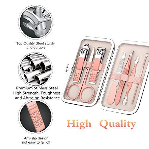 Manicure Set Women Nail Clippers Set Nail kit Manicure Pedicure Kits Professional Grooming Kit Nail Care Gift for Women Nail Sets Ultra Sharp Suitable for Home Travel Foot Hand Care Tools (Pack of 2) - size: 8 Piece Set (Pack of 2)