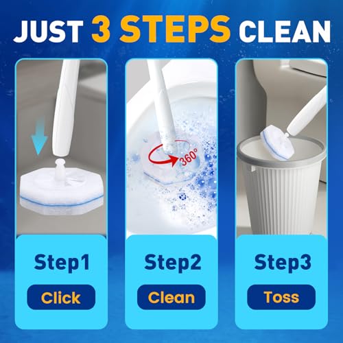 Toilet Cleaner Refill Pads, Disposable Toilet Bowl Cleaner Refill for Toilet Cleaner Wand, Single-Use Hygienic Scrubber Heads, 20 Count - size: 1 Count (Pack of 20)