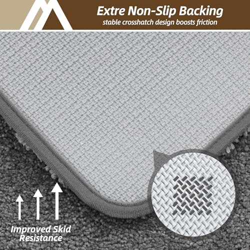 COSY HOMEER Bath Rugs for Bathroom Extra Thick - Anti-Slip Bath Mats Soft Plush Yarn Shaggy 100% Strong Mirco Polyeste Mat Living Room Bedroom Mat Floor Water Absorbent(Dark Grey,24x48 - Inches) - color: Dark Grey, size: 2' X 4' (Rectangular)