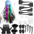 Silicone Highlight Caps for Color Hair 24 Pcs, Reusable Highlighting Caps with Hooks & Salon Hairdressing Dyeing Staining Tools Set for Women Men