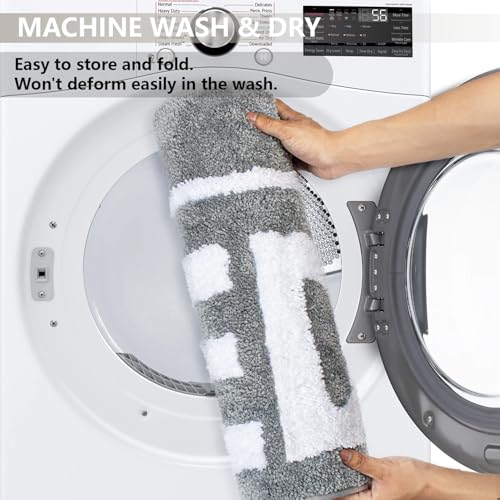 KOEXM Get Naked Bath Mat Cute Bathroom Rugs 16" x 24", Funny Bath Mat Non-Slip Absorbent Machine Washable Small Bathroom Shower Rug, Grey - color: Grey 4.0, size: 1'4" x 2' (Rectangular)