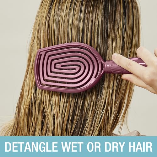 Conair Scalp Care Detangling hairbrush - Curly Hair Brush - Scalp Massager - detangler hairbrushes for women & men - for all lengths and types - Valentine gifts for her - Red Rush - color: Red, size: 1 Count (Pack of 1)