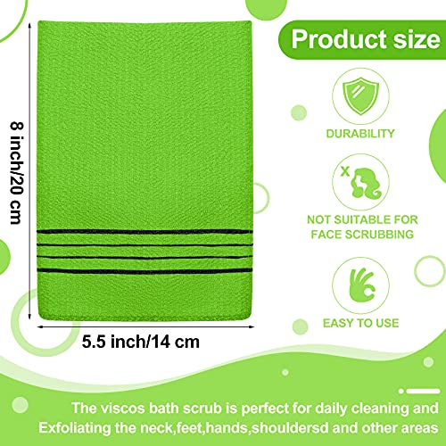 Tatuo 12 Pack Korean Exfoliating Mitt & Cloth, Viscose Rayon Dead Skin Remover Washcloth, Multi Color Body Scrub Towel for Shower Spa Travel(Small,Yellow, Green, Blue, Pink) - color: Yellow, Green, Blue, Pink, size: Small