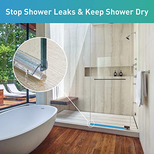 Shower Door Bottom Seal, 2 PCS 3/8" x 36" Shower Door Sweep for 3/8 Inch Glass, Frameless Glass Shower Door Seal Strip, Stop Shower Leaks and Create a Water Barrier - size: For 3/8" Glass-2PCS