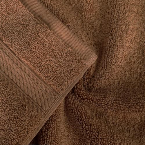 SUPERIOR Egyptian Cotton Pile Plush Bath Sheet, 2 Piece Set, Chocolate | Highly Absorbent, Ultra Soft Luxury 800 GSM Towel Set for Bathroom, Shower, Hotel Essentials Oversize Plush Madeline Towels - color: Chocolate, size: Bath Sheet 2-Pack