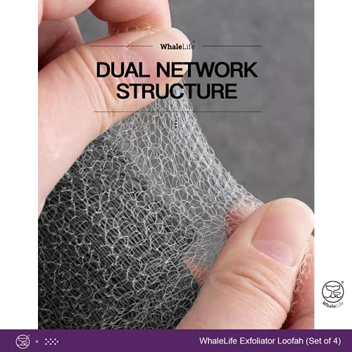 Loofah Sponge Bath Sponge for Women Men 4 Pack (Black Rough Surface) - style: Black Rough Surface