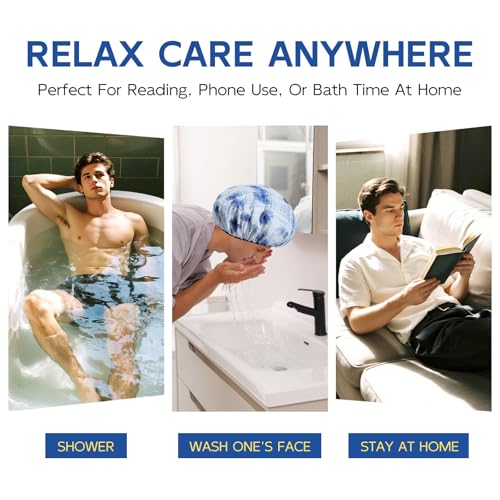 Years calm Shower Cap for Men, Waterproof & Heat-Retaining Hair Treatment Cap – Reusable Men’s Shower Cap with Foil Lining, Elastic Band, for Steam Care, Hair Mask & Oil Conditioning - color: White