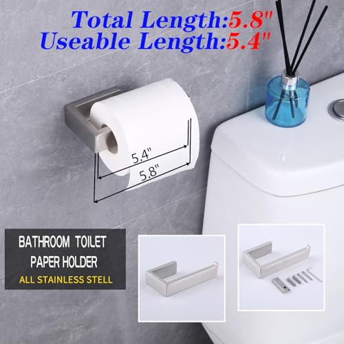 GERZWY Bathroom Toilet Paper Holder Brushed SUS 304 Stainless Steel Paper Towel Dispenser Tissue Roll Hanger Wall Mounted HG1718-LS - color: Brushed