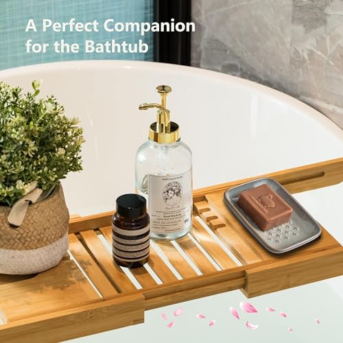 Gomakren Ceramic Soap Dish for Bar Soap 5.5in Cross Soap Saver Tray, Gray | Prevents soggy soap, non-slip bottom, easy to clean, bathroom soap holder, multi-use for sink shower, sponge butter & jewelry - color: Gray, size: Cross