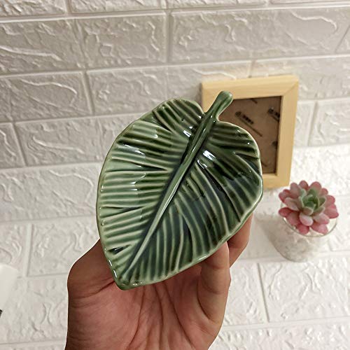 HOME SMILE Leaf Trinket Dish Decorative Ring Dish Holder for Jewelry Engagament Wedding Birthday St Patrick‘s Gifts