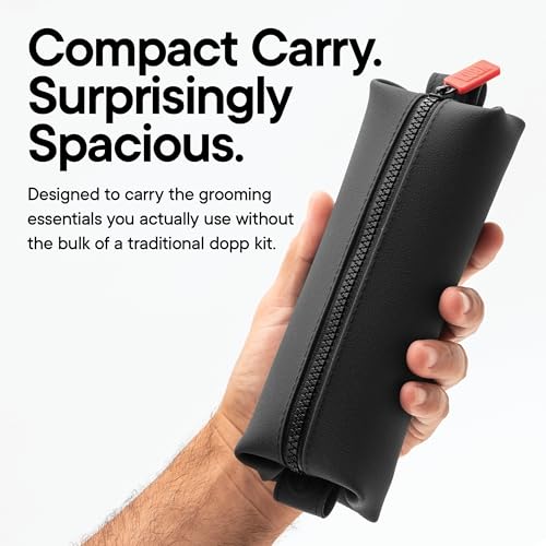 TOOLETRIES The Koby Dopp Kit Toiletry Bag- Mini 8.5" x 2.75" x 2", Charcoal | Compact silicone leak-resistant travel toiletry bag with a heavy-duty zipper that's easy to clean. - color: Charcoal, size: Mini 8.5” x 2.75” x 2”