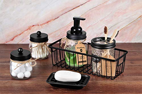 Kitchen and Bathroom Soap Dish Tray - Metal 2-Piece Soap Dish Tray with Drainage Grid and Holder for Kitchen Sink Countertops to Store Soap, Sponges, Scrubbers - Rust Resistant - 2 Pack (Black) - color: Black