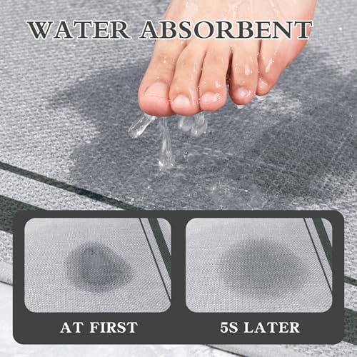 chakme 2 Piece Bathroom Rug Set, Ultra Thin Bath Mat,Absorbent, Non Slip, Machine Washable, Light Grey, 17"x24"+Toilet Mat - color: Light Grey, size: 2-Piece (17" x 24" + Contour Mat)