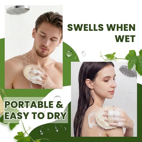 10PCS Natural Loofah Sponge Set, Loofah Exfoliating Scrubber for Body & Facs