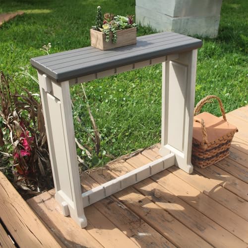 Single Bar Deep Grey Top & Warm Grey Base Ideal for Patio Hot Tub Area Backyard Durable WeatherResistant Design Easy Nohardware Assembly Proudly Made in USA - color: Warm Grey/Deep Grey, size: Single Bar without Barstools
