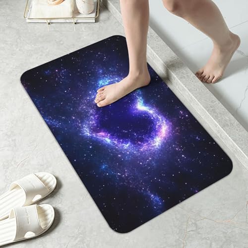 Starry Sky Heart Bath mats Quick Dry Absorbent Bath Rugs Rubber Non Slip Bath Mat for Bathroom Floor Tub Shower Sink 16"×24" - color: Starry Sky Heart, size: 16"x24"