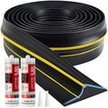Jin&Bao Universal Garage Door Threshold Seal Strip 20FT Kit, Bottom Waterproof Rubber Weather Stripping Replacement（Yellow, 2 Adhesive） - color: Yellow, size: 20 Feet