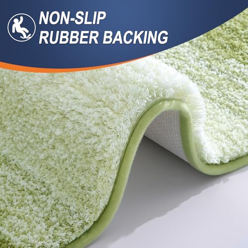 OLANLY Bathroom Rug Set 2 Piece, Soft Absorbent Microfiber Bath Mats and U-Shaped Contour Toilet Rug, Non-Slip, Machine Wash Dry, Plush Shaggy Bath Mats for Bathroom (24"x16"+24"x20", Mustard Yellow) - color: Mustard Yellow, size: 24" X 16" + U24" X 20"