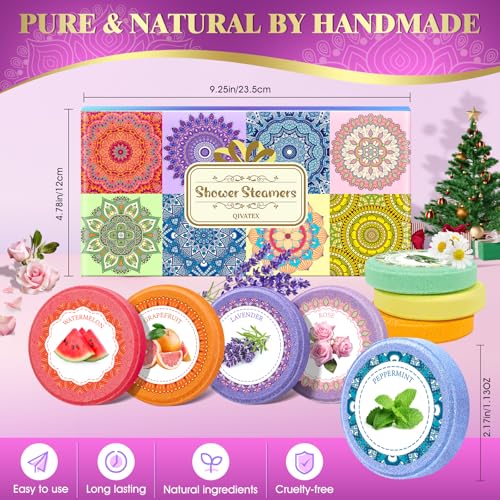 Qivatex Shower Steamers Aromatherapy, SPA Relaxation Shower Bombs for Women | Great Birthday Gifts for Women, Mom, Wife, Sister and Teen girls. Ideal Present for Christmas and Daily Relaxation - style: Gentle Mom