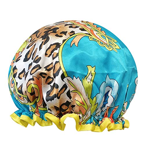 allydrew Wild Side Reusable Women's Waterproof Shower Caps for Long Hair, Wild Floral - color: Wild Floral