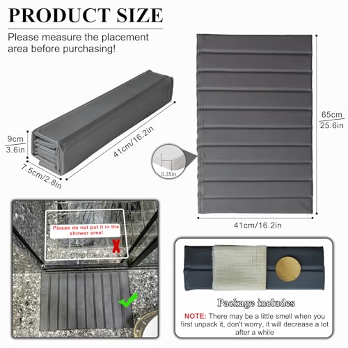 New Stone Bath Mat, 25 X 16 Inch Diatomaceous Earth Bath Mat with Faux Leather Case-Soft Feel, Super Absorbent Stone Bath Mats for Bathroom, Non-Slip Fast Drying Bathroom Mat, Easy Clean