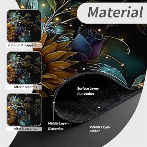 Faucet Fast Absorbent Pad - Roses Sunflowers , Suitable For Kitchen, Bathroom, Island And Other Scenes - color: Roses sunflowers