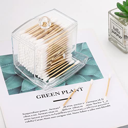 Tbestmax 2 Pack 10oz Qtip Dispenser Big Clear Qtip Holder, Bathroom Container Organizer Accessories Decor for Storage-Qtips Cotton Ball - color: 2Pcs-Clear